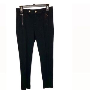 Lauren Ralph Lauren Petite Black Stretch Slacks | Size 4P | Zip Pockets